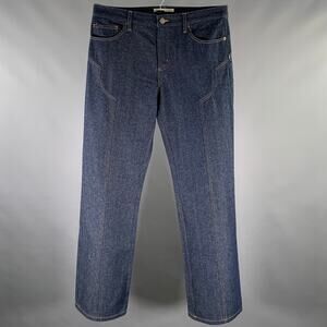 K.NGSLEY Size 32 Indigo Contrast Stitch Denim Wide Leg Jeans